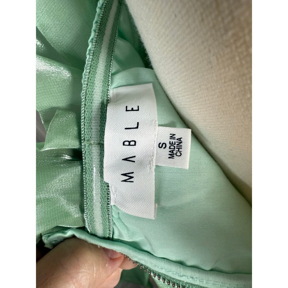 Mable Anthropologie size Small mint green strapless‎ Tinker mini dress - Picture 5 of 7